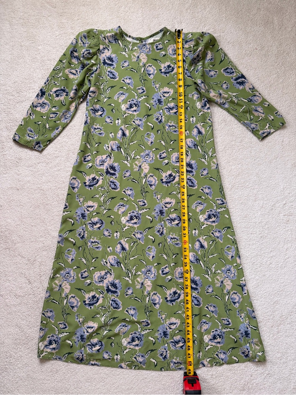 Anthropologie Porridge Lausanne Floral Green Midi Dress Size Medium - Picture 9 of 11